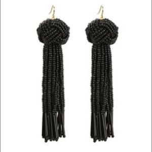 Vanessa Mooney Astrid beaded tassel earring black